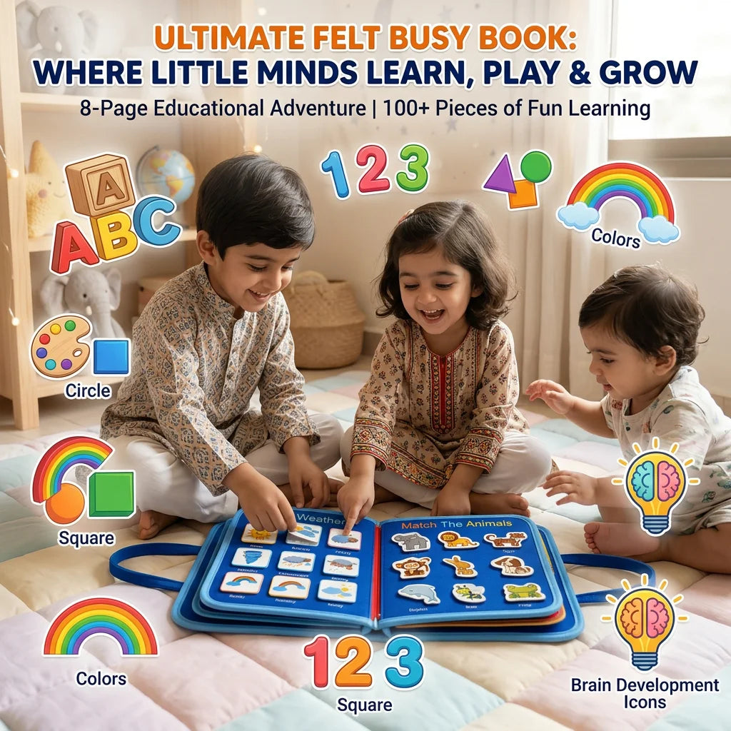 Montessori Busy Book – Interactive Learning Activity Book for Toddlers