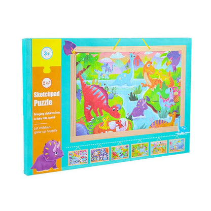 2 in 1 Sketchpad & Puzzle Wooden Board