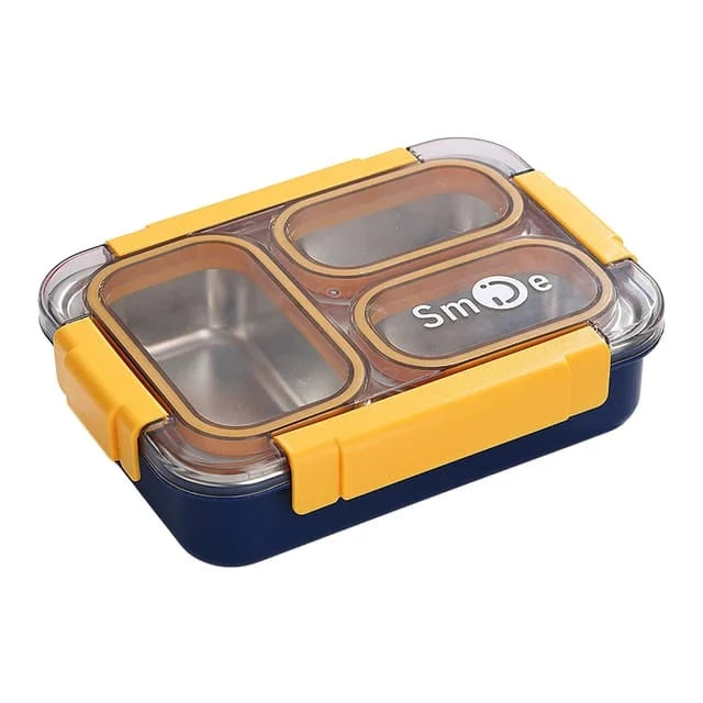 3-Compartment 304 Stainless Steel Leak-Proof Bento Lunch Box - Premium Quality