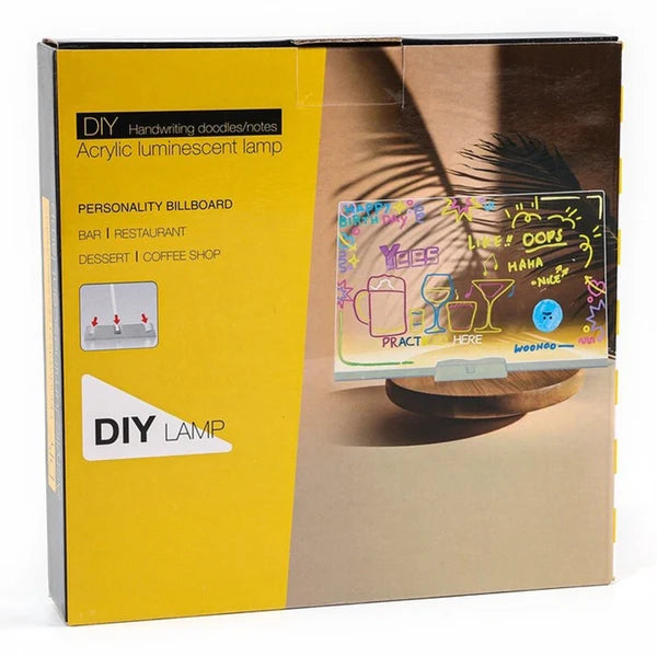 LED Acrylic Drawing Board for Kids | Reusable Glow Writing Board with 7 Neon Pens