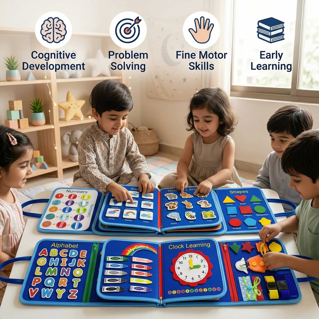 Montessori Busy Book – Interactive Learning Activity Book for Toddlers