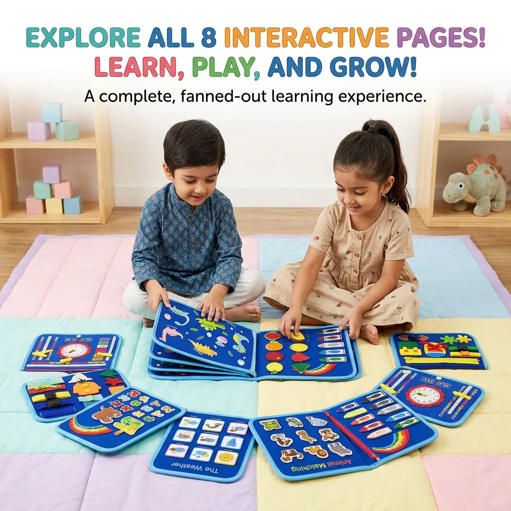 Montessori Busy Book – Interactive Learning Activity Book for Toddlers
