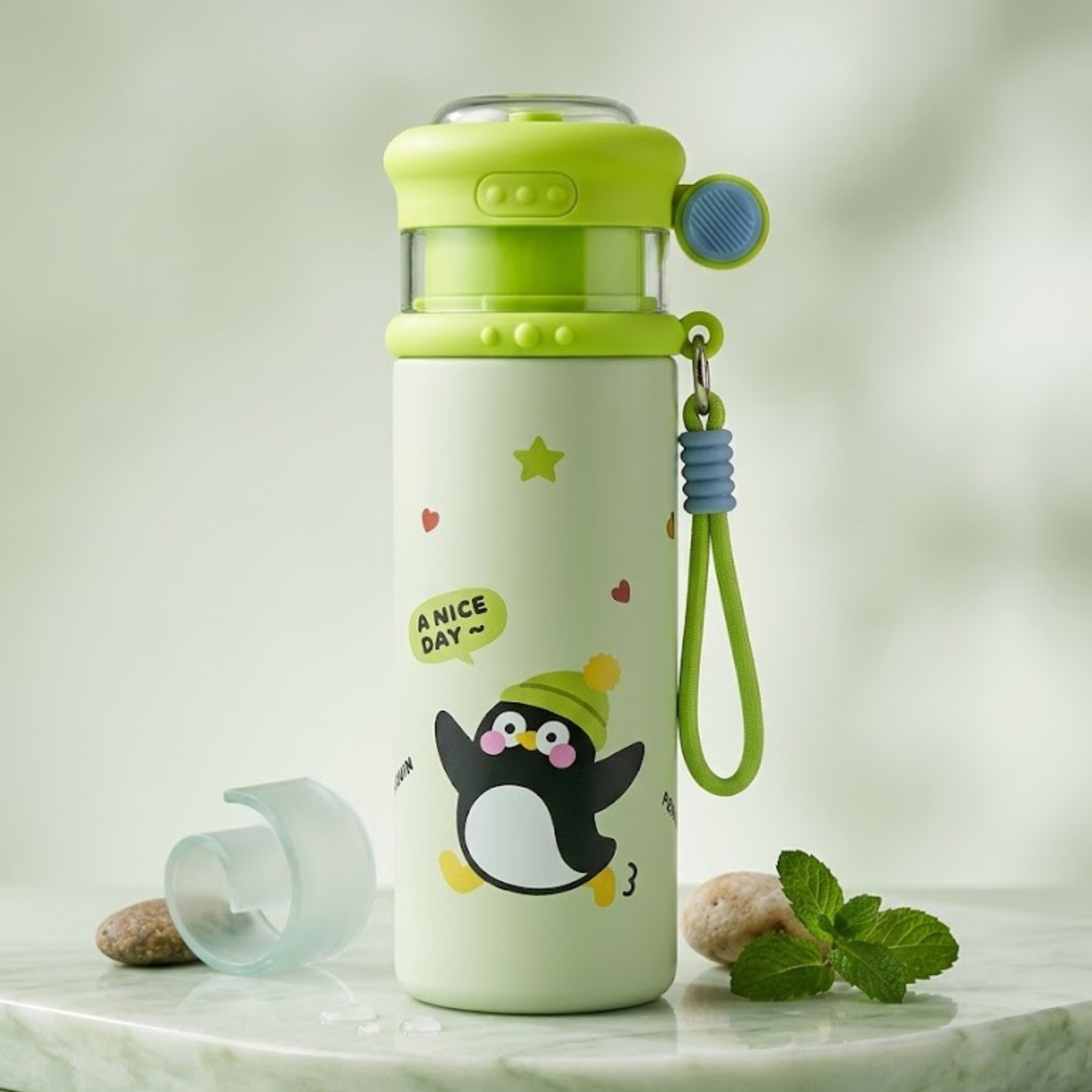 550ml Kids Stainless Steel Insulated Water Bottle | Leak-Proof Vacuum Flask with Straw & Carry Strap4