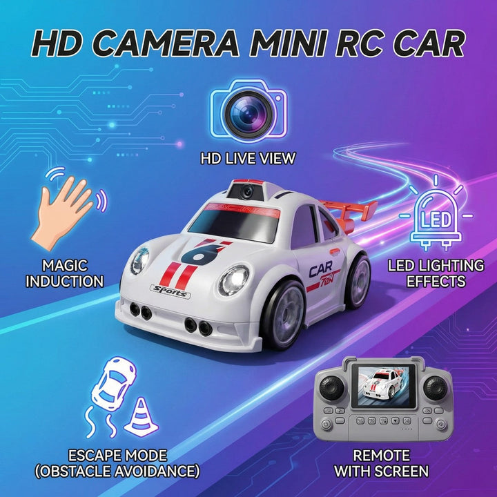 Mini RC Car Vehicle with Camera Remote & Induction Following Controlled Drift Car