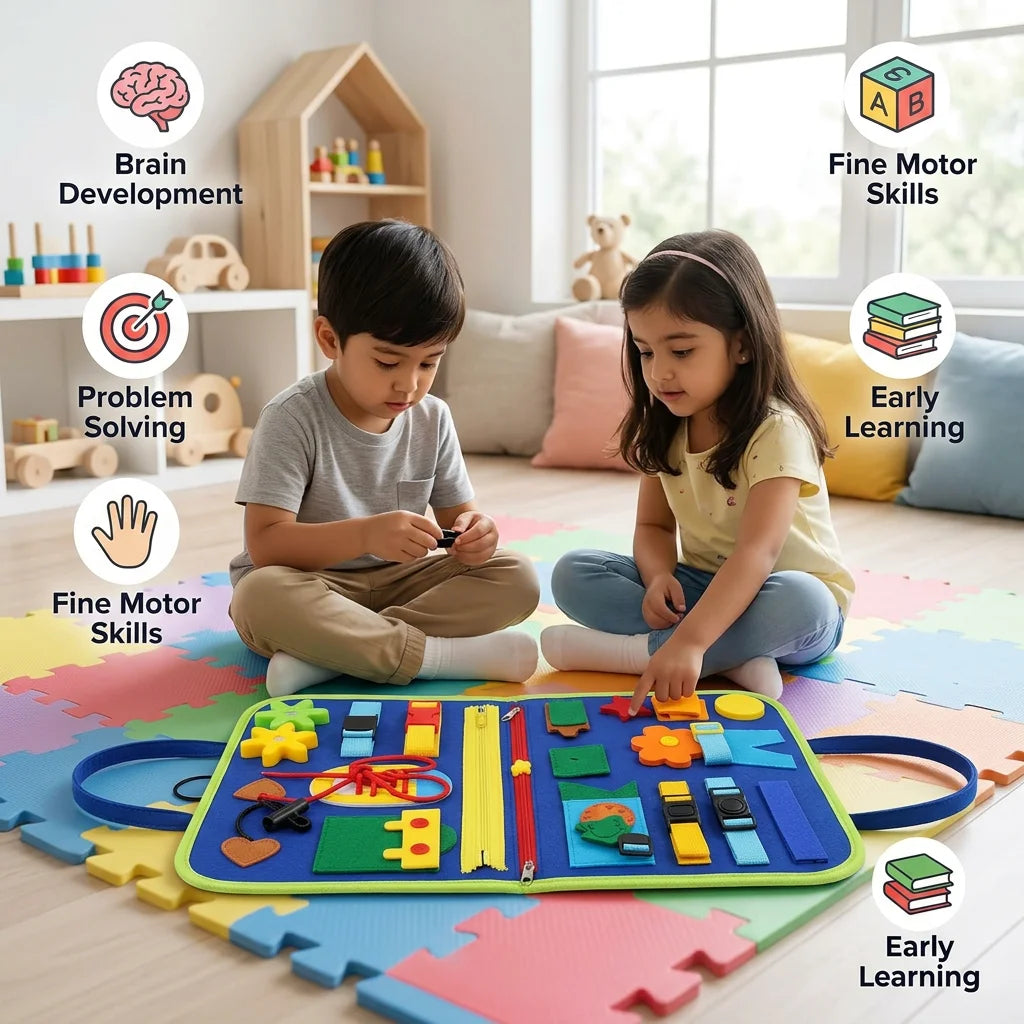 Montessori Busy Book – Interactive Learning Activity Book for Toddlers