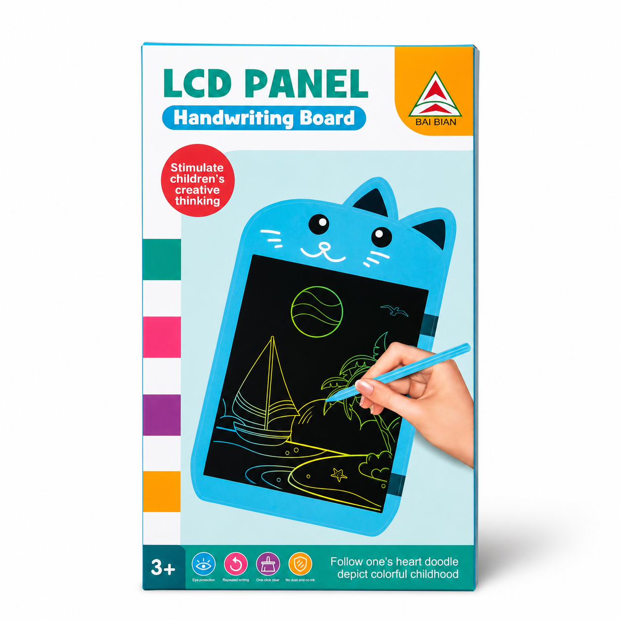 Kids Learning & Creativity Bundle | LCD Writing Tablet + Magnetic Building Sticks | 25 | 36 | 64 PCs
