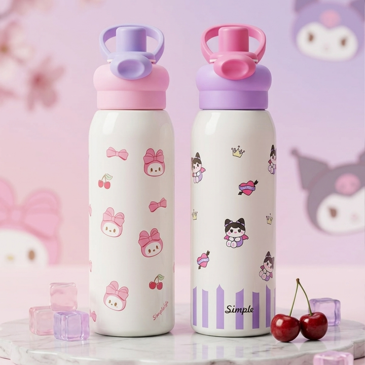 Kids Stainless Steel Insulated Water Bottle | Leak-Proof Thermal Flask with Carry Handle