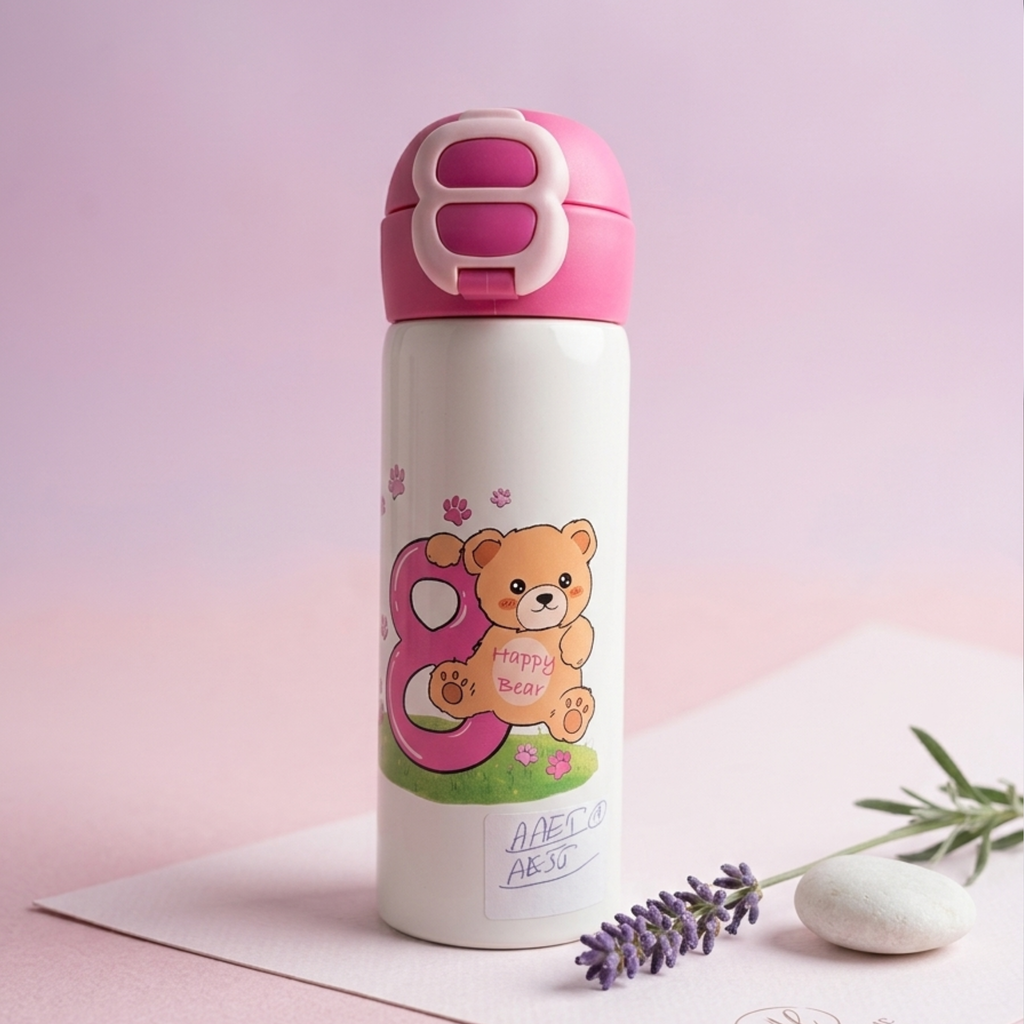 Kids Stainless Steel Insulated Water Bottle | Leak-Proof Thermos Flask with One-Touch Lid