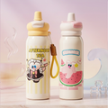 Kids Stainless Steel Straw Water Bottle | Leak-Proof Insulated Thermos Flask with Silicone Straw