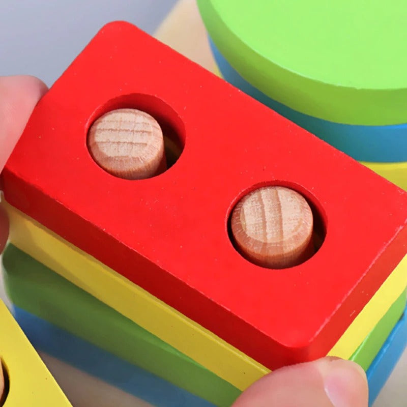 Wooden 2in1 Educational Fishing & Stacking Shapes Sorter Game