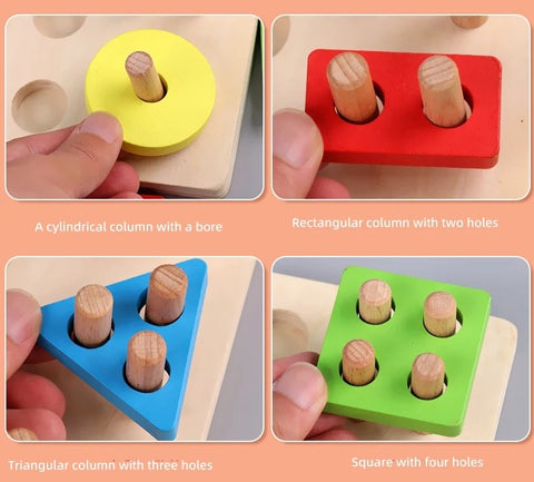 Wooden 2in1 Educational Fishing & Stacking Shapes Sorter Game