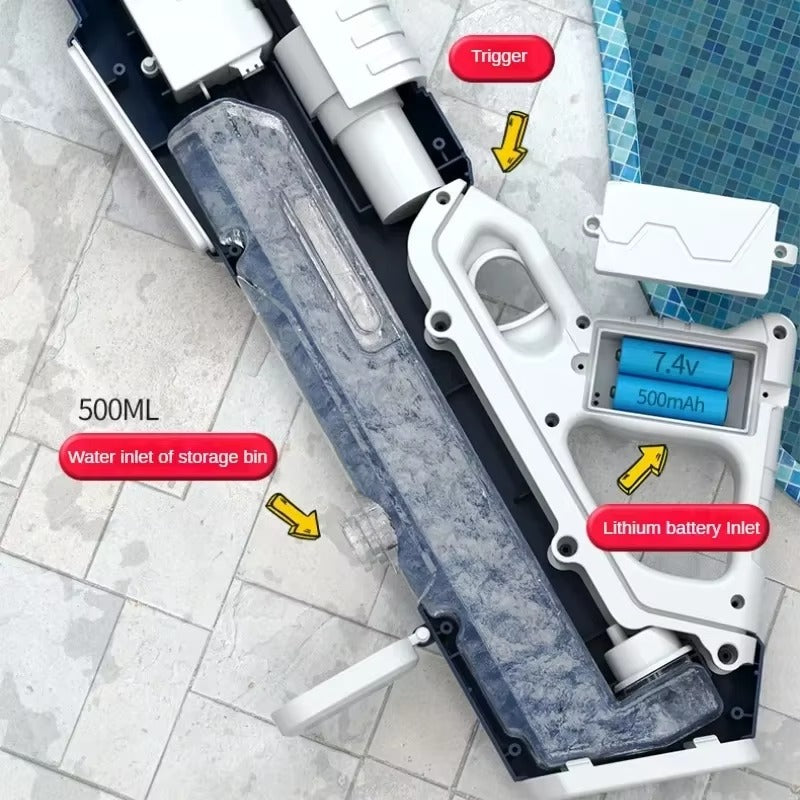 Electric Water Gun for Adults Kids,32ft Range,Battery-Powered Squirt Toy with Tank,